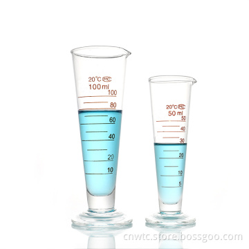 High-Quality Borosilicate Glass Measuring Equipment: 5ml to 2000ml Conical Cups & Triangle Cylinder with CE & ISO Certification